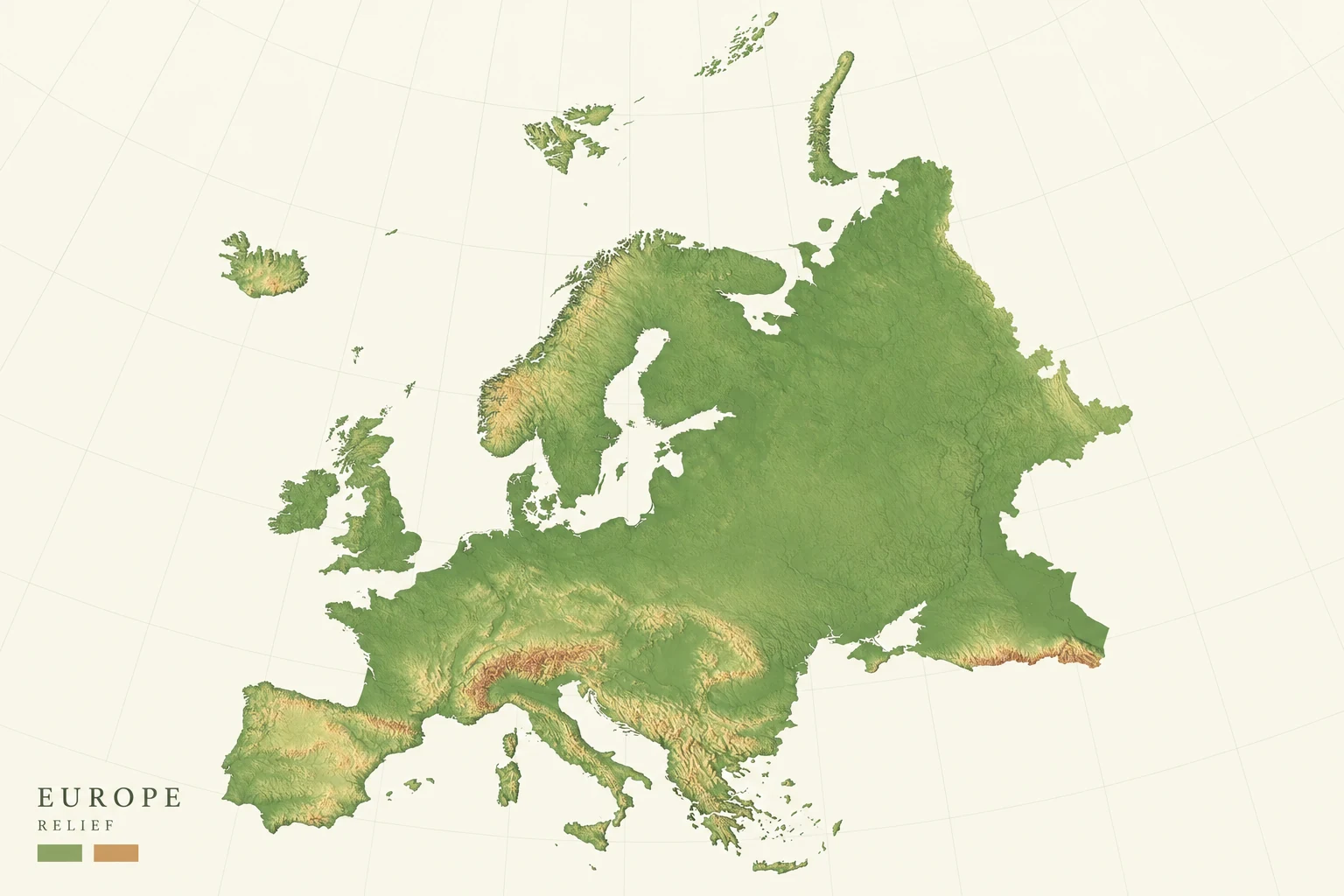 AI-generated Europe — geography illustration concept.
