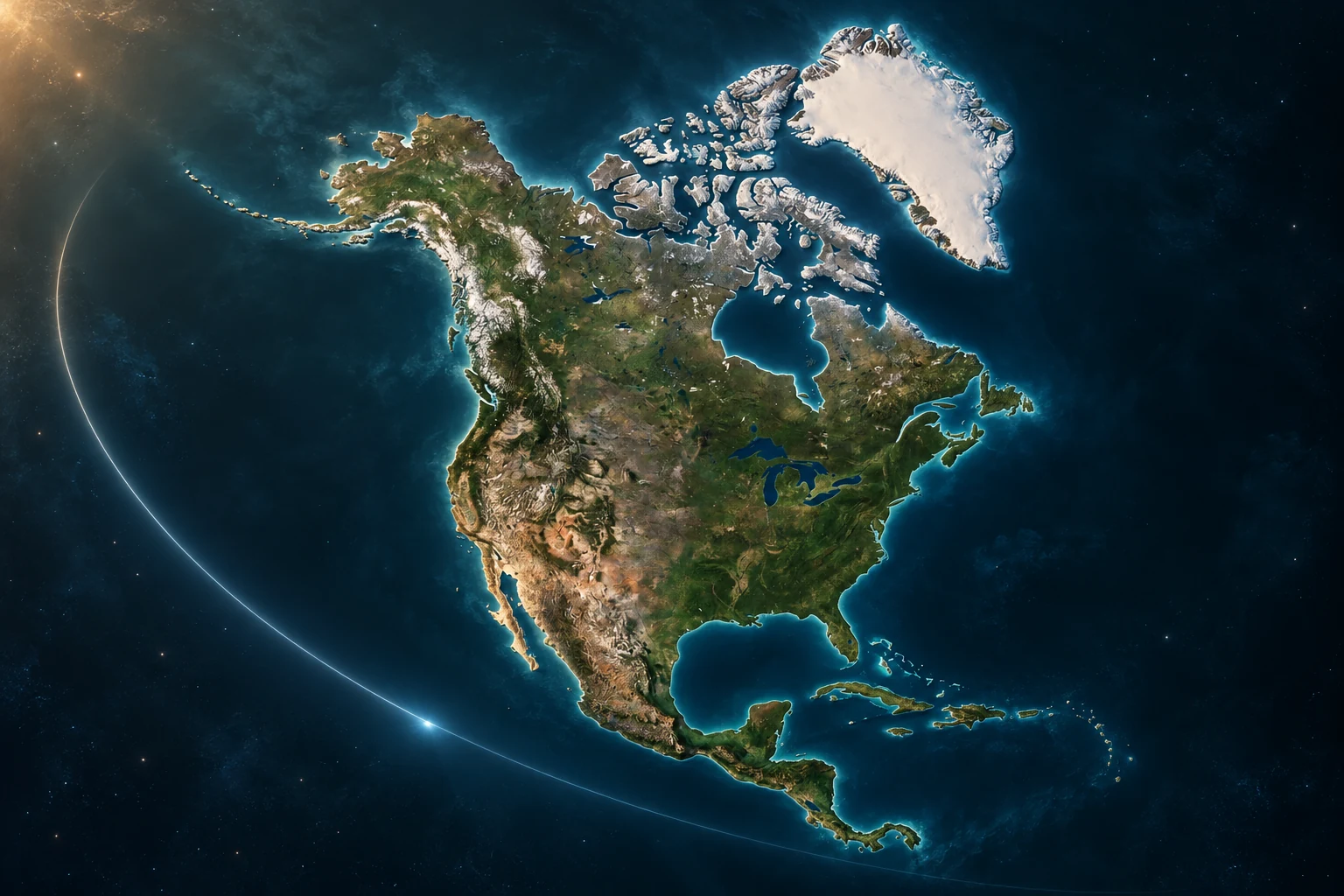 AI-generated north america — animation scene still concept.