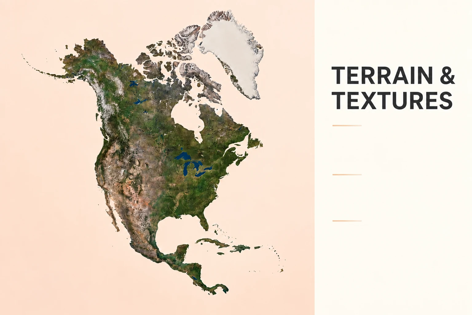 AI-generated north america — presentation graphic concept.