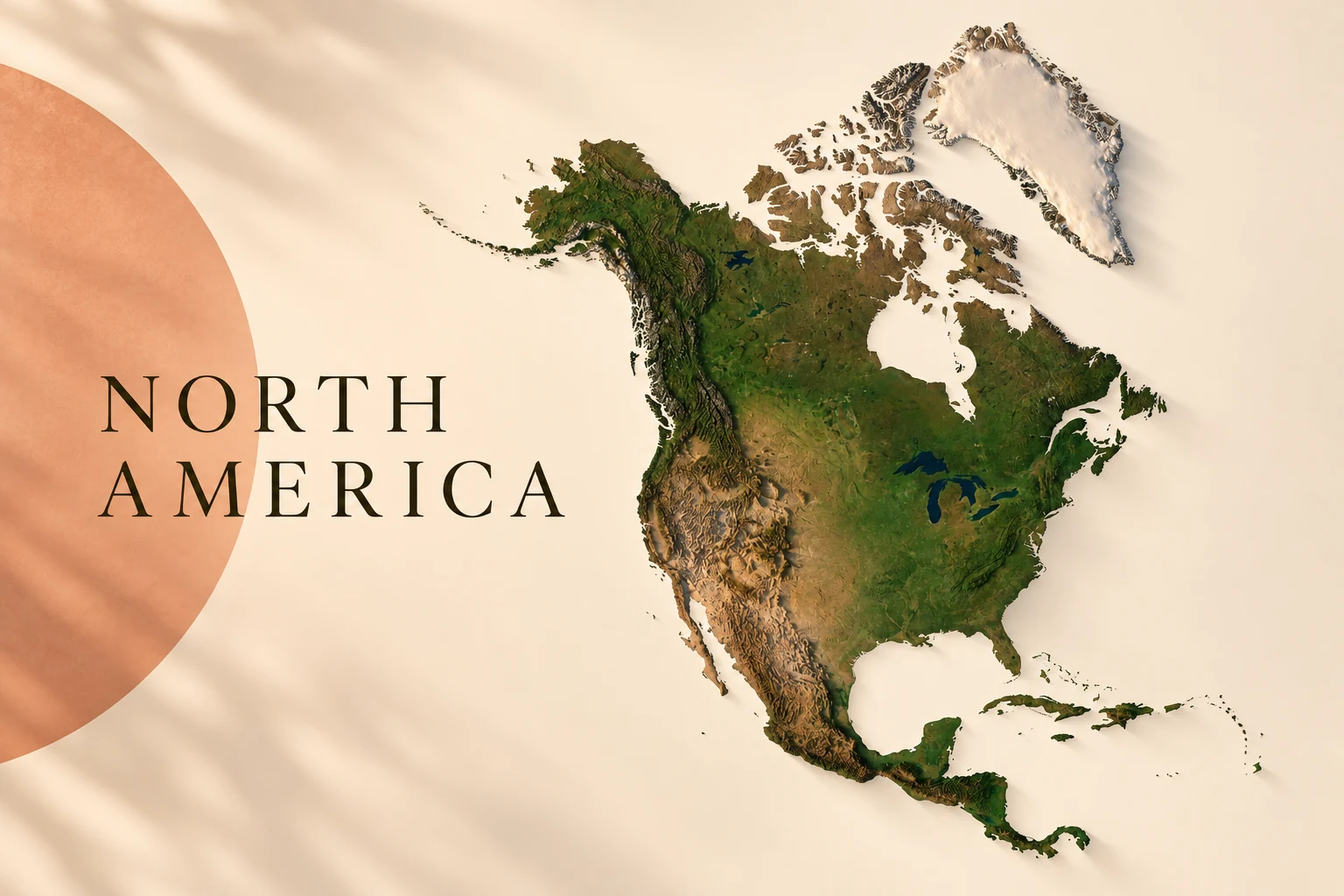 AI-generated north america — website hero concept.