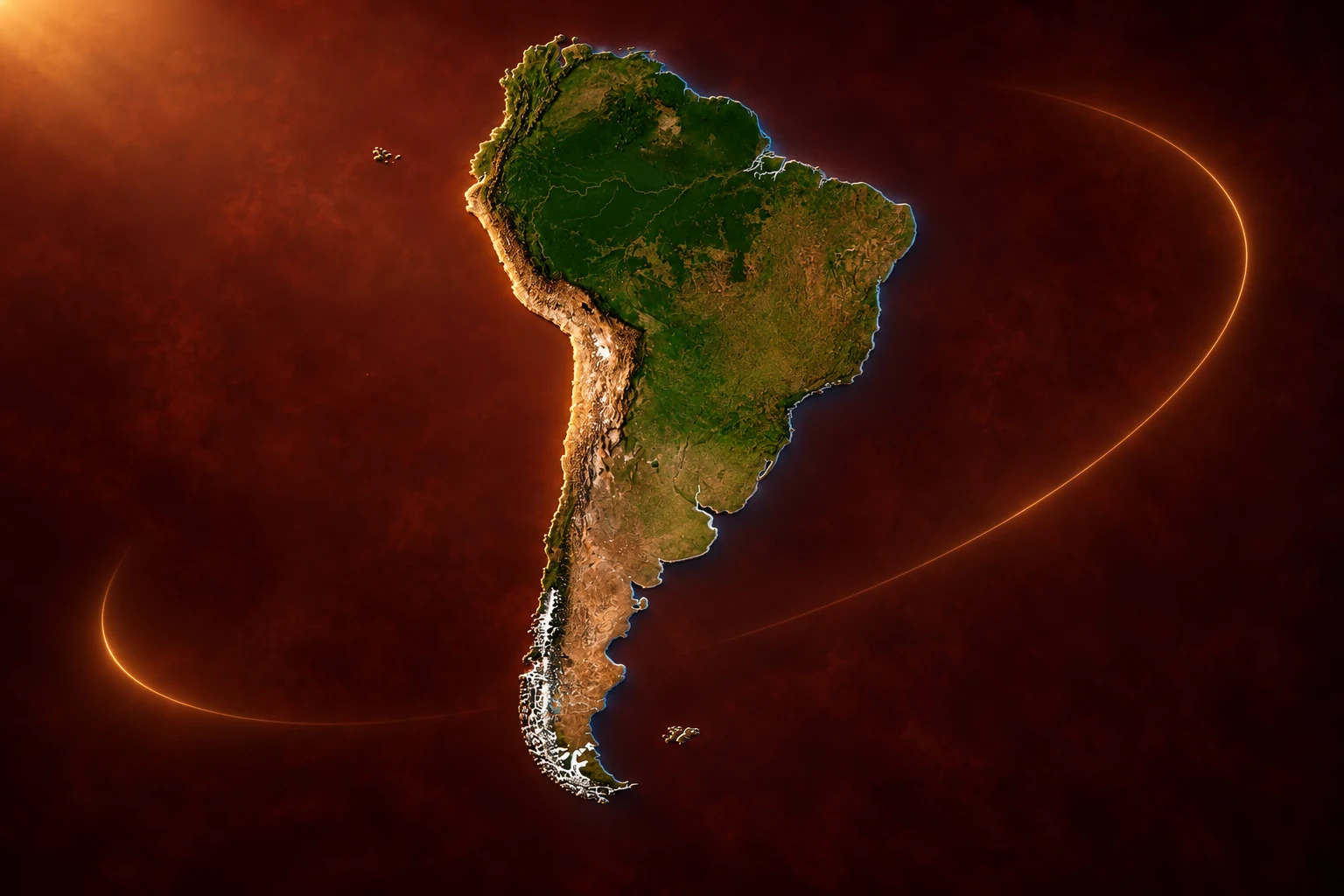 AI-generated south america — animation frame concept.