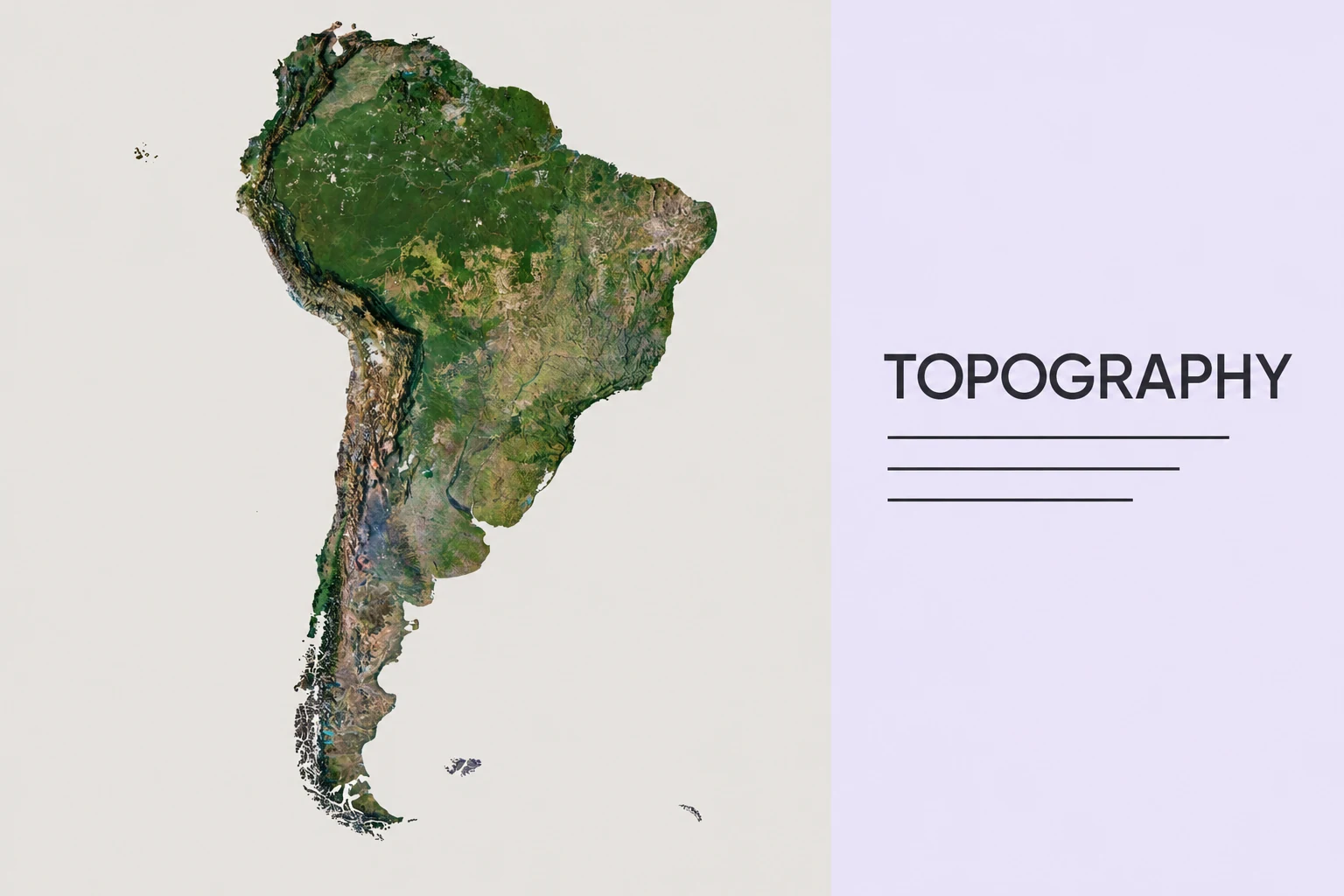 AI-generated south america — editorial graphic concept.