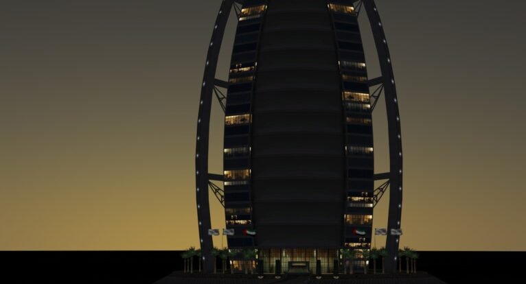 Stunning 3D Rendering: Burj Al Arab - Night View