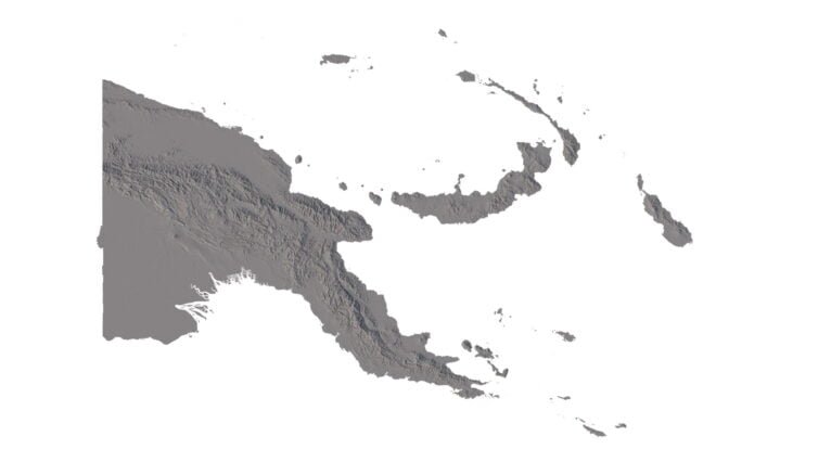 Detailed 3D model of Papua New Guinea relief