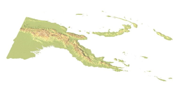 3D map of Papua New Guinea topography