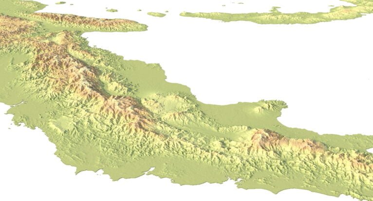 3D model of Papua New Guinea elevation