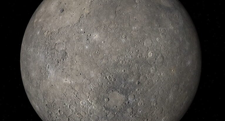 Close-Up Grey Texture of Mercury Planet