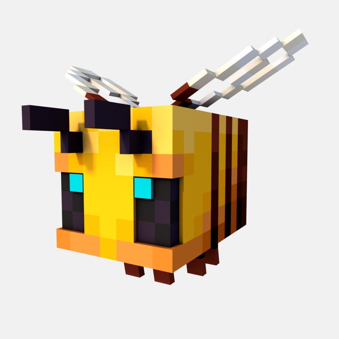 High-Quality Minecraft Bee 3D Model for Animation & Rendering