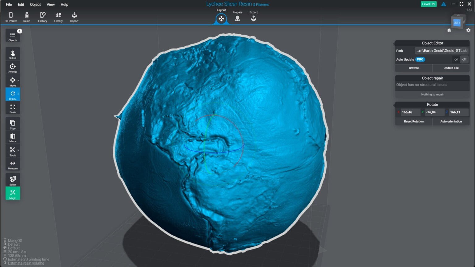 Geoid Model: A realistic visual representation of the Geoid in 3D