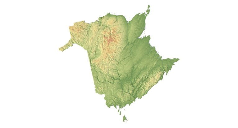 Topographic map New Brunswik