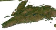 Newfoundland and Labradory relief map