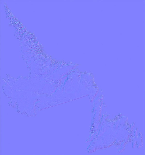 Newfoundland and Labrador Normal Map