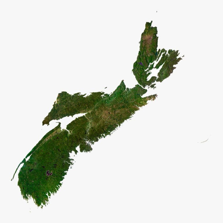Nova Scotia relief map
