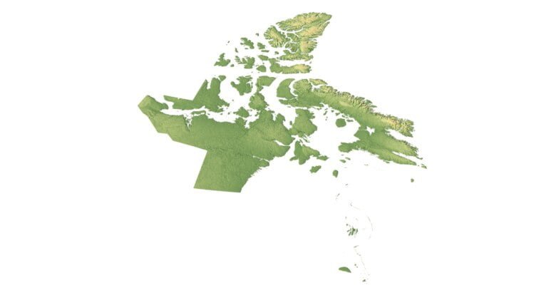 Nunavut relief map