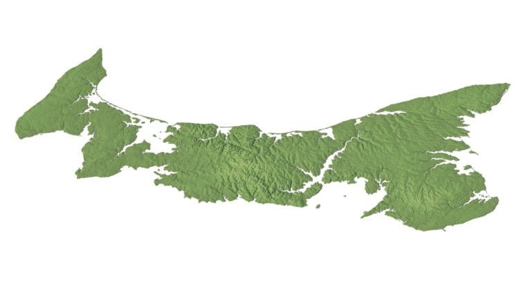 Prince Edward Island relief map