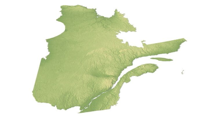 Quebec relief map