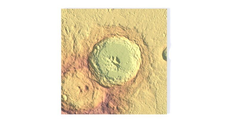 Theophilus Lunar Crater 3D map