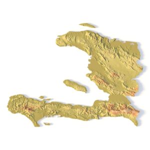 3D terrain model of Haiti in STL format, front view