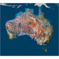 A detailed 3D topographic map of Australia showcasing its diverse terrain, including mountains, valleys, and deserts.