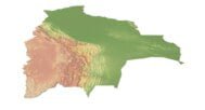 3D terrain model of Bolivia