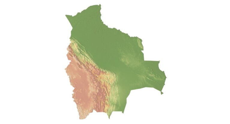 Bolivia relief map