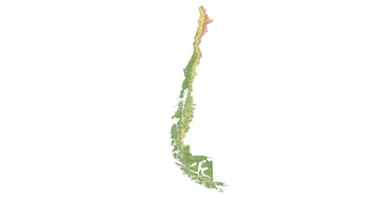 Chile relief map