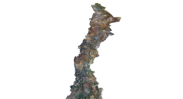 Chile 3D map