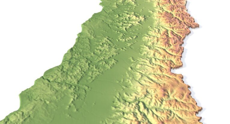 Chile 3D model terrain