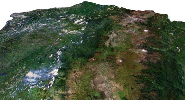 3D terrain model of Ecuador