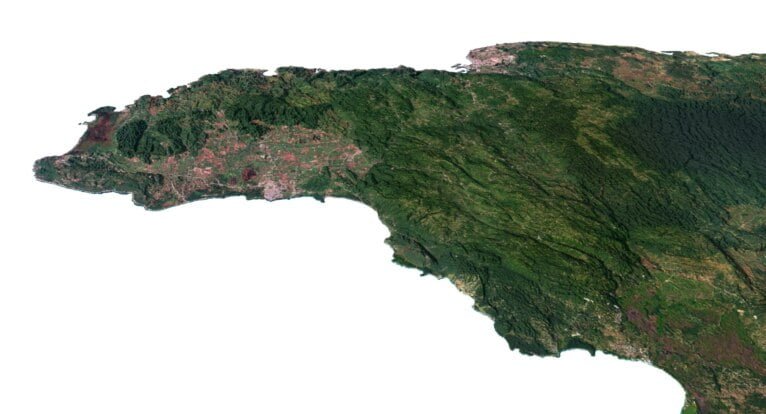 Topographic map Jamaica