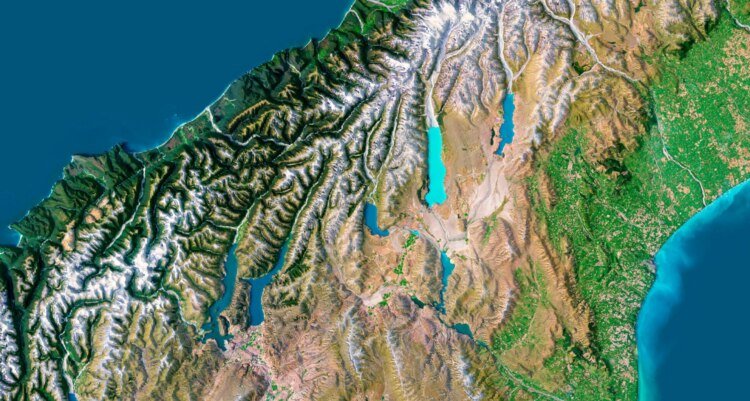 New Zealand relief map