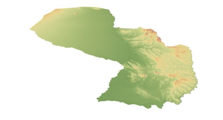 Topographic map Paraguay