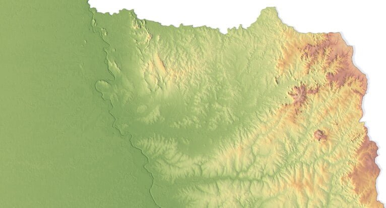 Paraguay relief map