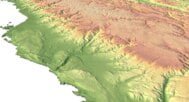 3D relief map of Peru