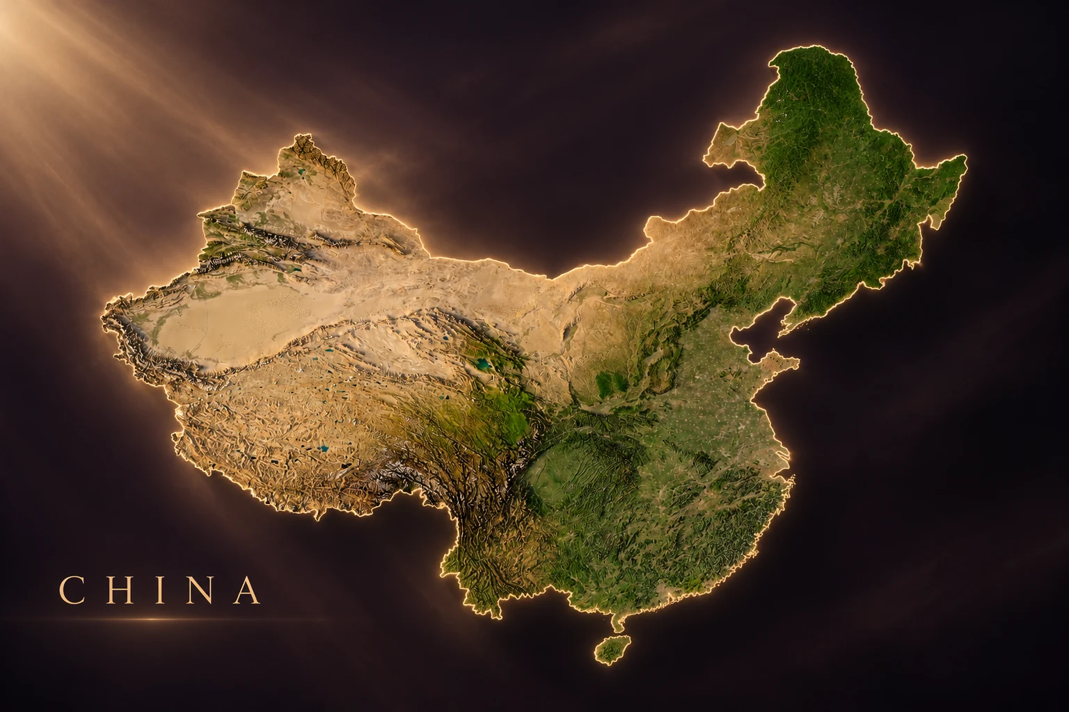 AI-generated China — cinematic location transition concept.