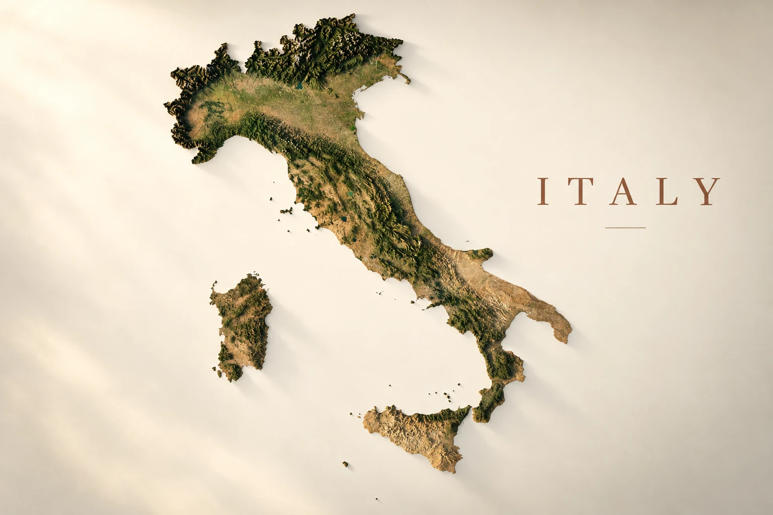 AI-generated Italy — documentary chapter card concept.