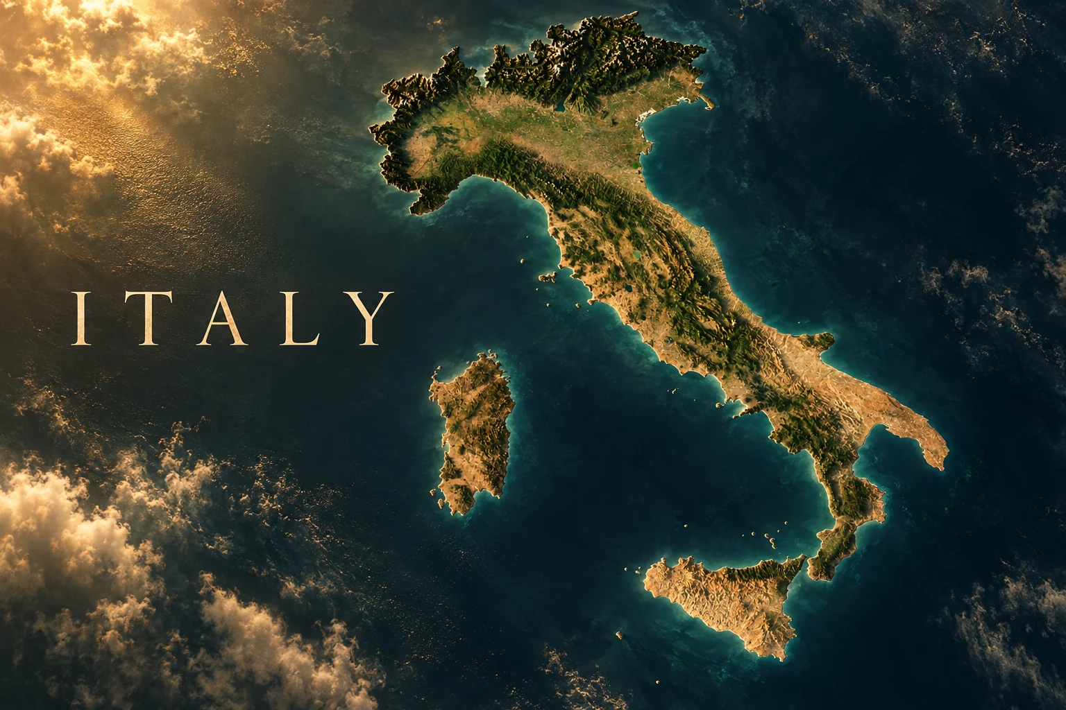 AI-generated Italy — travel-film opening concept.