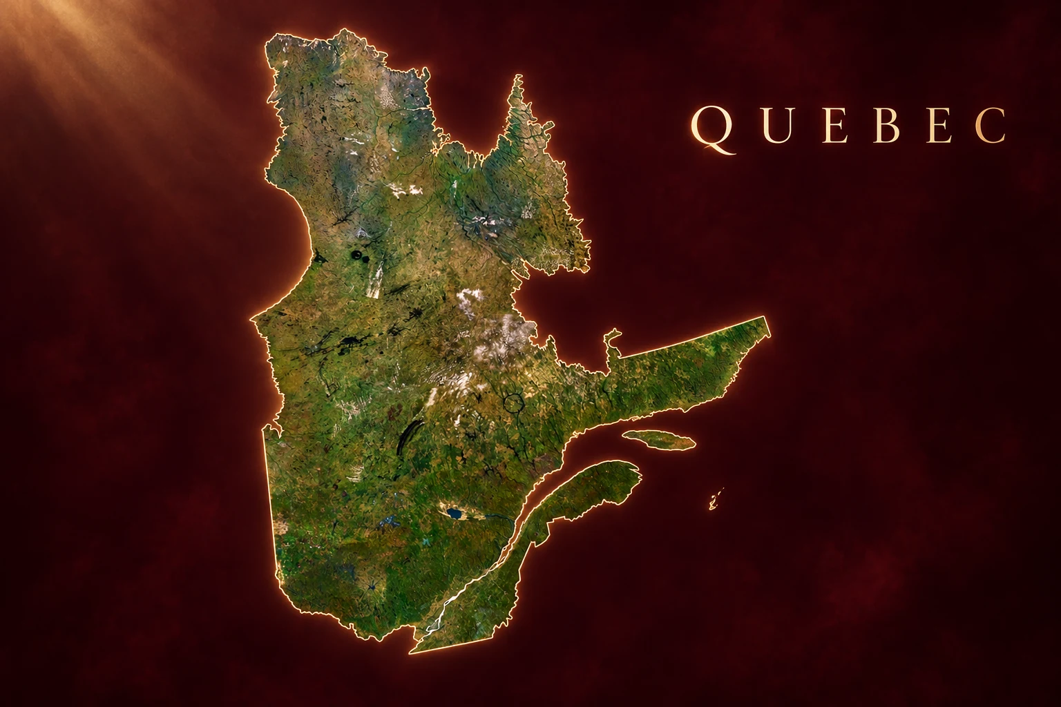 AI-generated Quebec — film location graphic concept.