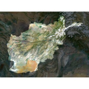 High-resolution afghanistan satellite map displaying detailed topography.