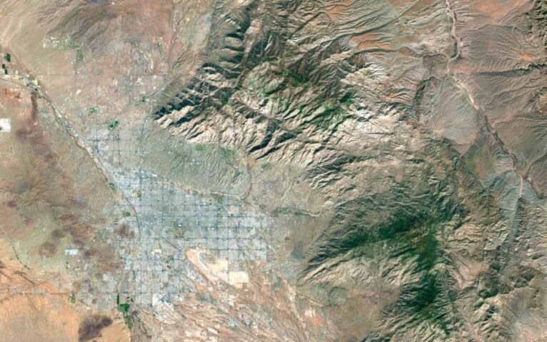 Custom project design using high-quality arizona satellite imagery for presentations and displays.