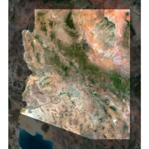 High-resolution arizona satellite imagery displaying detailed topography and natural features.