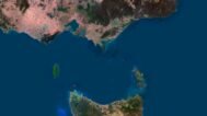 Detailed australia satellite imagery used for educational purposes.