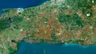 Detailed cuba satellite images used for educational purposes.