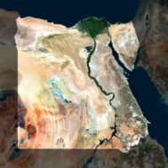 High-resolution Egypt satellite map displaying detailed topography.