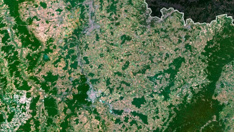 Detailed France satellite images used for educational purposes.