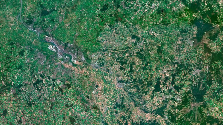 Detailed Germany satellite images used for educational purposes.