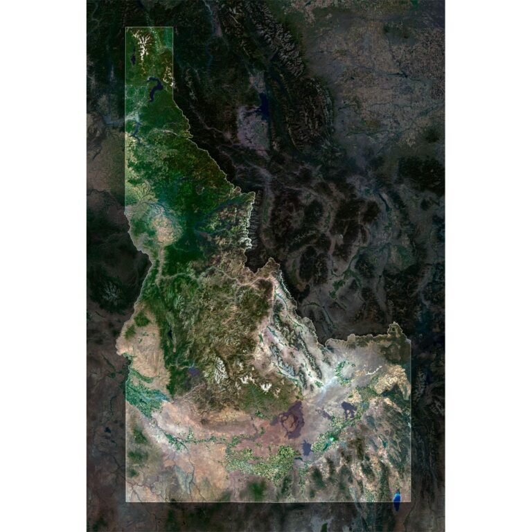 Buy Idaho Satellite Map – Ideal for Education, Decor, and Gifts