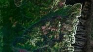 Detailed satellite image of Idaho used for educational purposes.