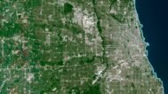 Detailed satellite view of Illinois used for educational purposes.