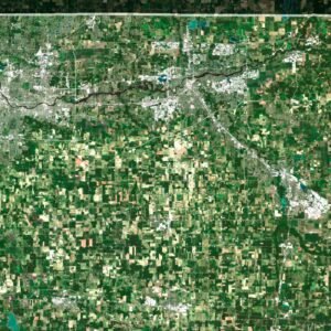 High-resolution indiana satellite imagery displaying detailed topography.